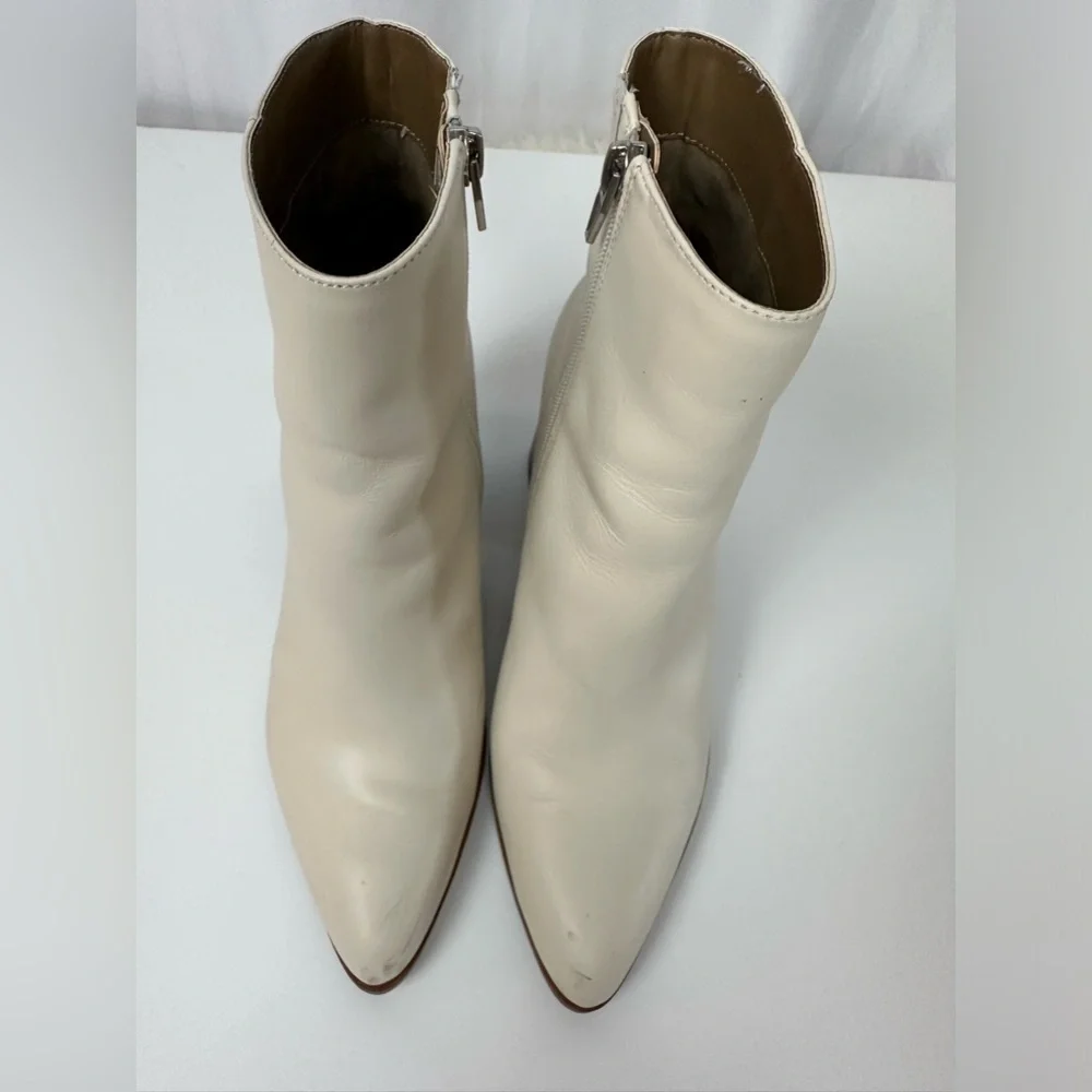 Dolce Vita Ivory Leather Ankle Boots Size 8 - Picture 3 of 9